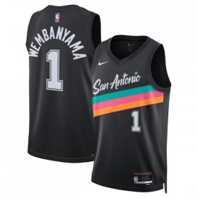 Maillot NBA San Antonio Spurs Victor Wembanyama Nike 2025-26 City Edition Noir Swingman - Homme